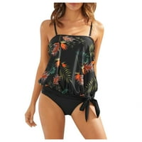 Amousa ženski modni labavi cvjetni print visoki struk Split kupaći kostim žete