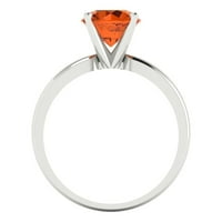 1. CT sjajan okrugli rez CLEAR simulirani dijamant 18k bijeli zlatni pasijans prsten SZ 5.75