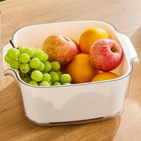 SRSTRAT Dvostruki sloj odvodi košara s poklopcem, kuhinjom voće i povrća, kućni prijenosni umivaonik od povrća, košarom za piknik