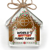 Ornament tiskani jedno strani svjetovi najtopliji klavirski tuner Božić Neonblond