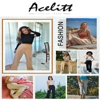 Acelitt ženske casual pantalone nacrtavanje elastičnih strukova pantalone sa džepovima S-XXL
