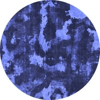 Ahgly Company u zatvorenom okrugle apstraktne plave moderne prostirke, 8 'kruga