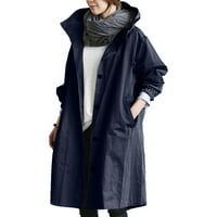 Ženska zimska kapuljača s kapuljačom divljim elegantnim vjetrovima Komfornični kaput sa kapke za kaput, jakna dame 【Clear】