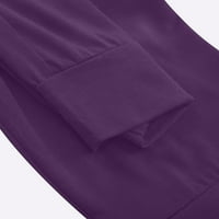 Ljetne pantalone za žene Žene vježbanje gamaše Stretch tipka za struk Pocket Yoga teretane Obrezane pantalone ljubičaste XS