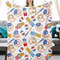 4. srpnja US O zastave 3D Print Flannel Bake Dekaut Dekorativne ćebeme Meka luksuzni ugodni pokrivač