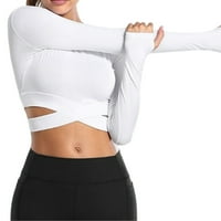 RUMIDA kratkih rukava gornji dijelovi Yoga Trčevi košulje Gym Workout obrezane vrhove za žene