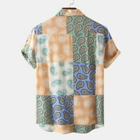 Pamuk Regularna fit kratka rukav casual havajska majica za muškarce dole spuštene ležerne majice na