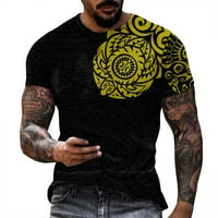 Muška majica modni casual kratki rukav O vrat tiskani bluza majica Yellow XXL