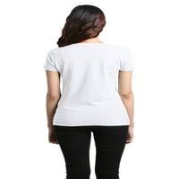 Shop4ever Ženski otkucaji srca ružičasta vrpca Snimion Slim Fit V-izrez majica X-Veliki bijeli