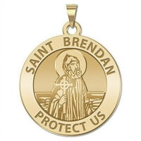 Saint Brendan religiozne medalje veličine nikla -Olida 14k žuto zlato