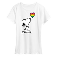 Kikiriki - Snoopy Rainbow Heart - dame kratki rukav klasični fit tee