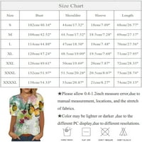 APEPAL Womens cvjetni tiskani košulje Dressy Casual Bluzes Kratki rukav V Crt Dugme Ljetni vrhovi Multicolor