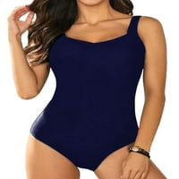 Aleumr Womens Blue Jedan kupaći kostim boja Blok Kupanje odijelo za atletske sportske kostime s