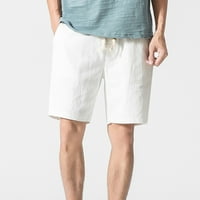 Odjeća za čišćenje kratke hlače muške ljetne pamučne konoplje labave casual capris velike muške hlače na plaži 4x