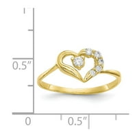 10k žuto zlatni prsten za prsten tema kubični cirkonijski cz bijeli, veličine 5