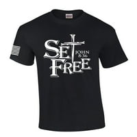Ako vas sin oslobodi, bit ćete besplatni zaista Ivan 8: Nail Cross Mens Christian Majica kratkih rukava