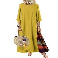 HAITE Wone Vintage Cvjetni print ljetne haljine Ležerne prilike Flowy duge haljine za dame za odmor