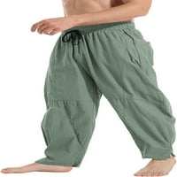 Muške povremene pamučne pantalone lagane lagane labave pantalone elastične struke