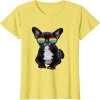 Drvo Francuski buldog u LGBTQia + Pride Rainbow zastava Sunčane naočale Majica