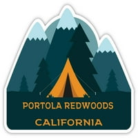 Portola Redwoods California Suvenir Vinil naljepnica za naljepnicu Kamp TENT dizajn