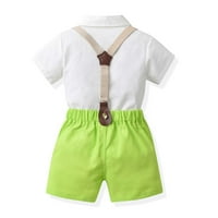 Dječji dječaci odjeća odjeća za uklanjanje rasprodaje dječaka Spring Short rukav Top & Strap Kratke hlače odijelo za bebe resla majicama, fotografskih performansi postavljen 18-mjeseci