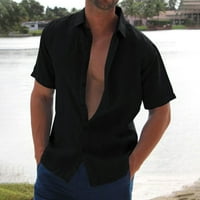 Muška majica musko casual košulja kratki rukav isključite majicu košulje na ovratniku Flanel majica