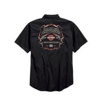 Harley-Davidson muške pinstripe Clume Flames Woven S majica, 99049-16vm