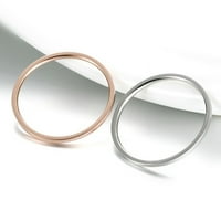 Žene Modni glatki tanki Titanium čelični prsten za prsten za prsten nakit