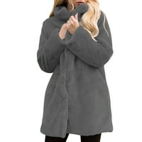 SNGXGN ženski topli zimski kaput čvrsti ležerni jeseni jakne zimski kaputi za žene, tamno siva, veličina