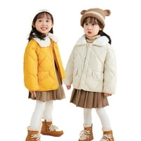 ESAIERR 1-7Y dječaci djevojke čvrste boje zimski pamučni kaputi, dječji zimski kaputi, dječja kratka topla pamučna jakna, jakna gumba pamučna jakna, topli pamučni kaputi