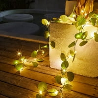 50Drano božićni dekor, solarni zeleni listovi loze ivy string lampica solarne lampe od javora odvozi sa Garlandom LED nizom za kućnu kuhinju Vjenčani zid