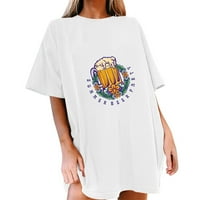 Meuva ženski solidni festival Ispiši labavi i udobnu veliku modnu majicu Top Plus size majice Ženska