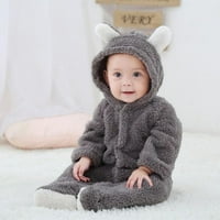 Novorođenče bebi medvjed toplo, fleece slatke unizne s kapuljačom Onceemes Misper kombinezon zimska odjeća