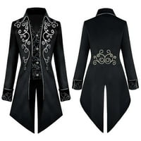 Crna muška jakna Steampunk Vintage Tailcoat Gothic Coat