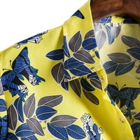 Pgeraug muška majica etnička kratka rukava tiskara havajska bluza majica polo majice za muškarce žuti