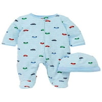 Baby spavači automobili plavi jednodijelni patentni fizički pidžami za dječake - mjeseci