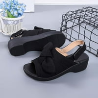 Sawvnm Summer Knot sandale za ženske ribe usta modne sandale za odmor, crna američka: 6