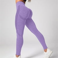 OciviesR ženske bešavne pahuće u boji žacki bešavne joge hlače fitness obrezirane hlače Yoga žene joga