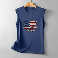 Stribe Stripes Američka zastava Majica za žene 4. jula Patriotske košulje Ljetne casual vrhove Seksi