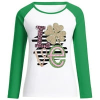 Honeeladyy prodaja St. Patrick's Dnevna košulja Žene Raglan dugih rukava DWarf i dijelove za ispis majica