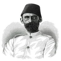 Mehmed Emin Pasha n. Izvorno Eduard Schnitzer. Njemački istraživač. Graviranje linije, njemački, 19.
