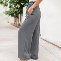Vedolay pantalone Žene Ljetne pantalone za slobodno vrijeme sa džepom za žene pamučne elastične strugove, sive m