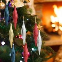 Zruodwans Mali stol Top Božićne ukrase drveća Set sjajnih četverskih privjeske za božićne baubele za