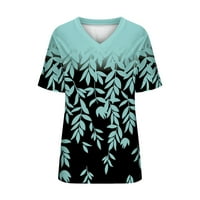 Mikilon Womens V izrez T majice Ljetne vrhove kratkih rukava cvjetna majica Ležerna strana Split Tunic