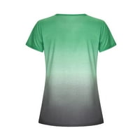 Ženski vrhovi Ženska bluza s kratkim rukavima Casual Solid Modne posade Thirts Green 5xl