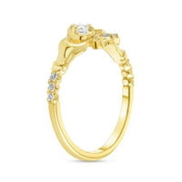 Diamond Claddagh prsten u čvrstom zlatu
