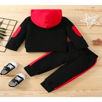 Eyicmarn novorođenčad dječake sportske odjeće pismo Ispis kontrastne boje dugih rukava s kapuljačom