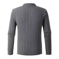 SNGXGN Muškarci Ležerne prilike V izrez Pljusak Jumper Pulover Unise džemperi za muškarce, siva, veličina