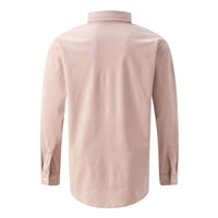 Muška majica Ljeto Jesen pamuk Corduroy Business Fit Ležerne košulje s dugim rukavima Pink XXL