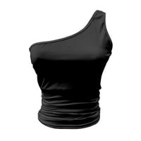 Camis za žene Ljeto Ležerne prilike jedno rame učvršćivanje čvrstih boja bez rukava na prsima